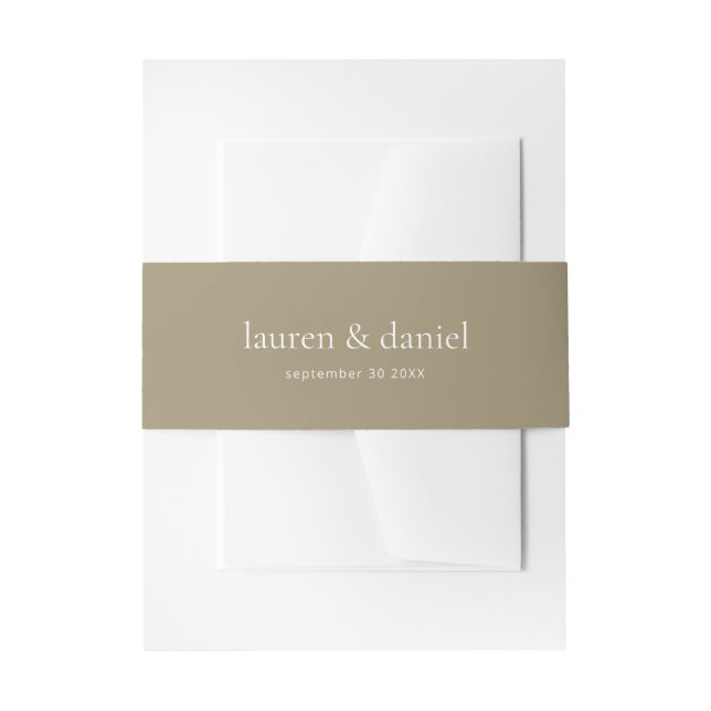 Bandeau De Faire-part Noms minimalistes Mariage d'or en texte blanc (Devant example)