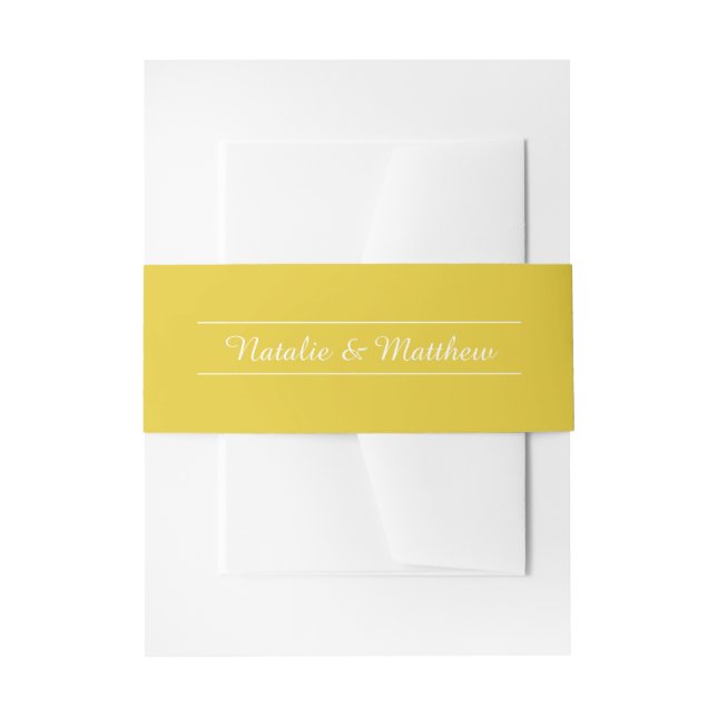Bandeau De Faire-part Noms simples | Bandes de ventre d'invitation coule (Devant example)
