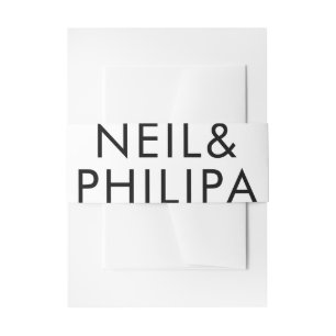 Bandeau De Faire-part NOMS ultra-modernes Big BOLD Mariage minimaliste