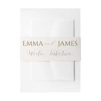 Bandeau De Faire-part Nous oui. Prenez-en deux. Belly Invitation Ivoire