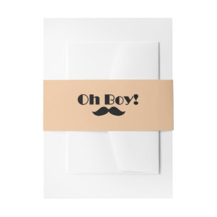 Bandeau De Faire-part Oh garçon Baby shower de moustache noire