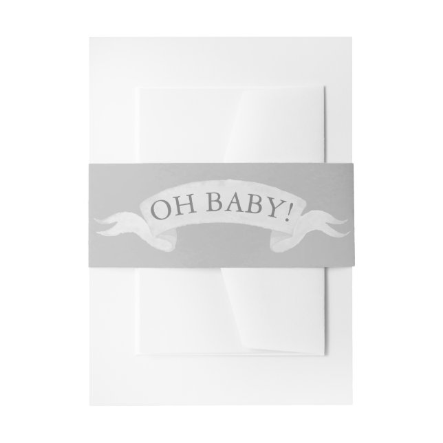 Bandeau De Faire-part "Oh mon bébé !" Gray Twinkle (Devant example)