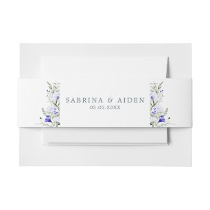 Bandeau De Faire-part Ombre Royal Blue Ivory Floral Mariage