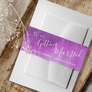 Bandeau De Faire-part On se marie mauve mariage de l'art abstrait