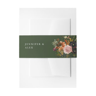 Bandeau De Faire-part Or rustique, violet et rose pâle Floral 4 v2 Vert