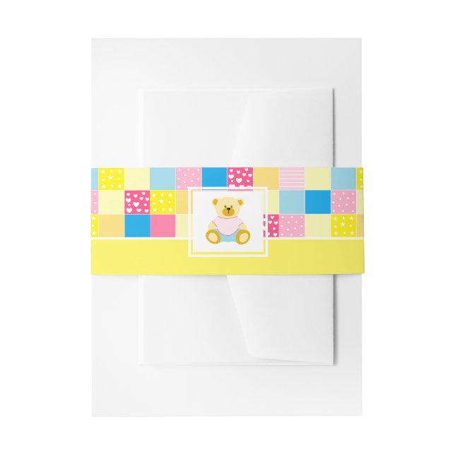 Bandeau De Faire-part Ours d'or en écaille, Baby shower (Devant example)