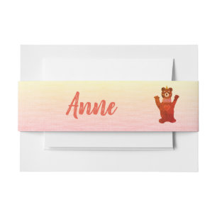 Bandeau De Faire-part Ours Invitation personnalisée Bandes du ventre