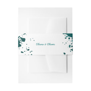 Bandeau De Faire-part Paint vert Turquoise - Bande de ventre