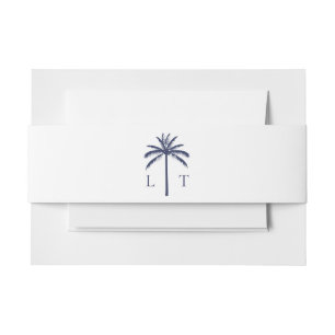 Bandeau De Faire-part Palmier tropical Monogramme Mariage de plage