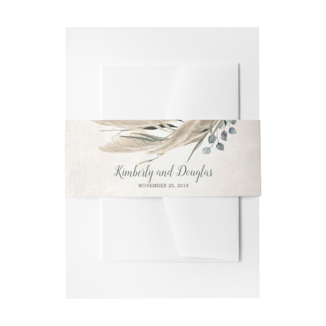 Bandeau De Faire-part Pampas Grass et Mariage de verdure (Devant example)