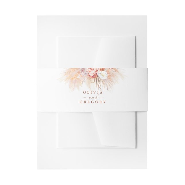 Bandeau De Faire-part Pampas Grass Floral Terracotta Mariage (Devant example)