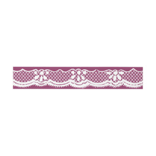 Bandeau De Faire-part Papeterie de mariage à ruban en dentelle de prune 