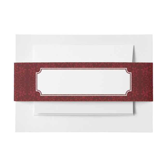 Bandeau De Faire-part Papier peint floral rouge détaillé (Devant Example)