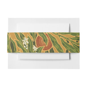 Bandeau De Faire-part Papier peint Vintage Orange Tree Motif Art Nouveau