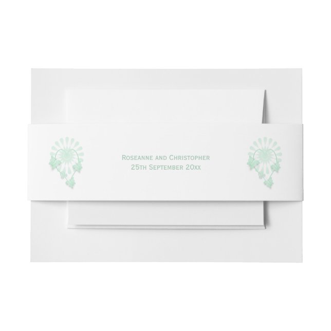 Bandeau De Faire-part Papillon de menthe à faire-part de mariage (Devant Example)