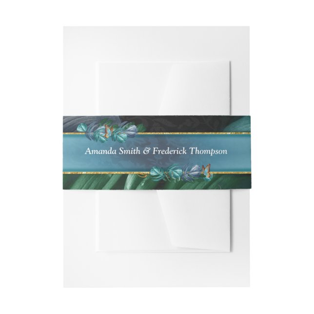 Bandeau De Faire-part Papillons du Paradis/Tropical Turquoise Splash (Devant example)