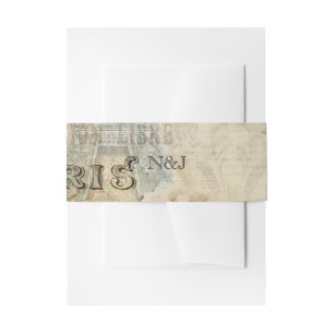 Bandeau De Faire-part Paris Vintage Roses Roses Élégant Mariage