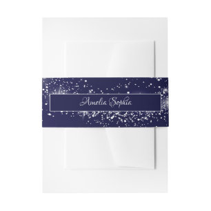 Bandeau De Faire-part Parties scintillant bleue de la Marine