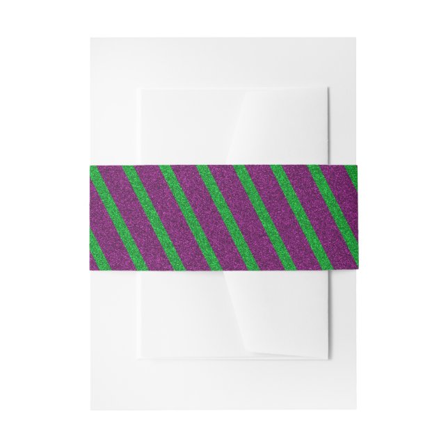 Bandeau De Faire-part Parties scintillant de bandes vertes et violettes (Devant example)