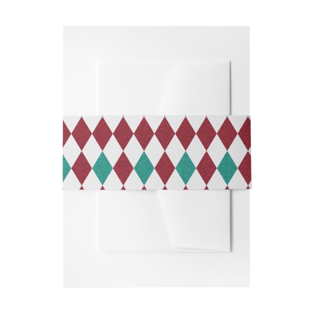 Bandeau De Faire-part Parties scintillant Diamant Rouge et Bleu (Devant example)