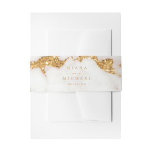 Bandeau De Faire-part Parties scintillant en marbre moderne Mariage Gold