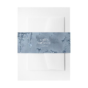 Bandeau De Faire-part Parties scintillant en pierre Mariage Dusty Blue I