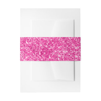 Bandeau De Faire-part Parties scintillant Faux Hot Rose