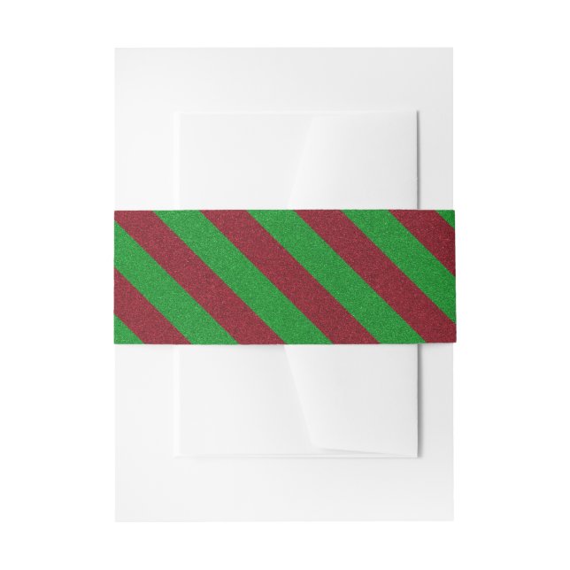 Bandeau De Faire-part Parties scintillant Red & Green Stripes (Devant example)