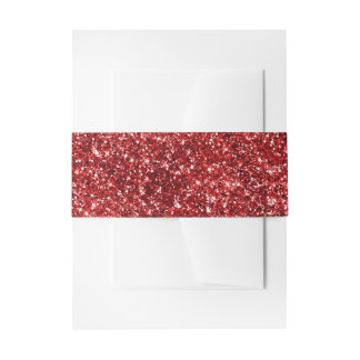 Bandeau De Faire-part Parties scintillant rouge Faux Ruby