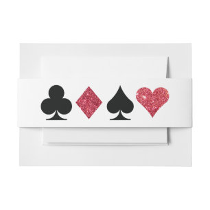 Bandeau De Faire-part Parties scintillant rouge Las Vegas Faire-part de