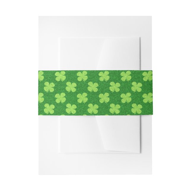 Bandeau De Faire-part Parties scintillant Shamrock verte (Devant example)