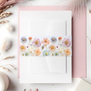 Bandeau De Faire-part Pastel Pink Boho Fleur sauvage Détails Mariages