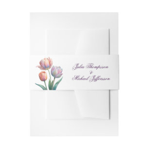 Bandeau De Faire-part Pastel Tulip Mariage Suite Typographie élégante