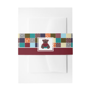 Bandeau De Faire-part Patchwork Teddy Bear, Baby shower