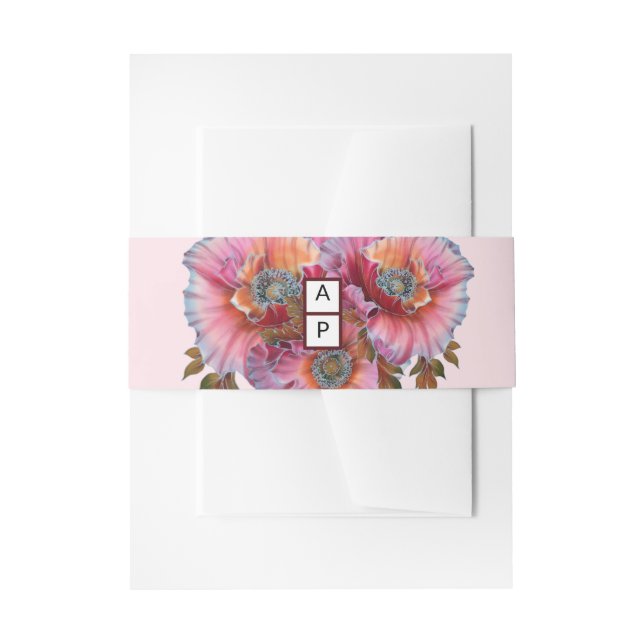Bandeau De Faire-part Pavot en fleurs | Élégant Mariage floral chic (Devant example)