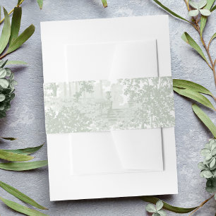 Bandeau De Faire-part Paysage Classique Romantique Toile Vert Sauge