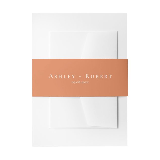 Bandeau De Faire-part Peach Elegant Modern Wedding Invitation (Devant example)