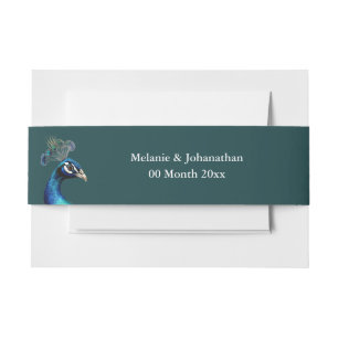 Bandeau De Faire-part Peacock tête bleu turquoise jardin extérieur maria