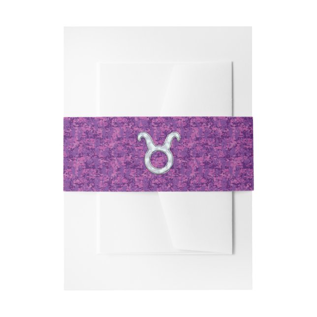 Bandeau De Faire-part Pearle comme Taurus Zodiac Connexion Camo numériqu (Devant example)