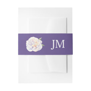 Bandeau De Faire-part Peony Monogram Floral Violet violet Mariage violet