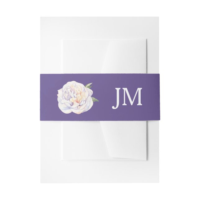 Bandeau De Faire-part Peony Monogram Floral Violet violet Mariage violet (Devant example)