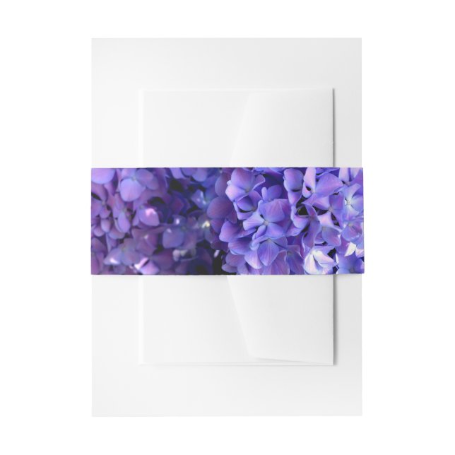 Bandeau De Faire-part Périwinkel hydrangeas fleurs violettes fleurs bleu (Devant example)