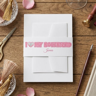 Bandeau De Faire-part Personnalisé J'aime mon petit ami – Ajouter une ph