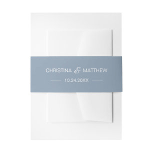 Bandeau De Faire-part Personnalisé NOM moderne Dusty Mariage rose bleu