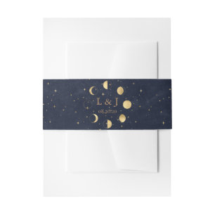 Bandeau De Faire-part Phases de la lune céleste Midnight Mariage Belly B