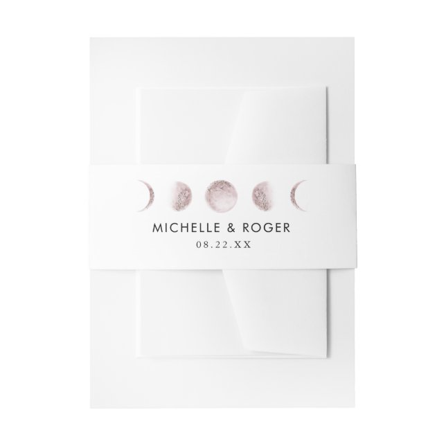 Bandeau De Faire-part Phases de la lune mystique Bande de ventre Mariage (Devant example)