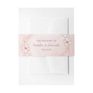 Bandeau De Faire-part Pink Rose Rose Blush Gold Foil Russe Mariage Monog