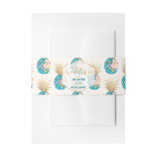 Bandeau De Faire-part PixDezines Aloha Aloha Hawaiian Ananas/Turquoise