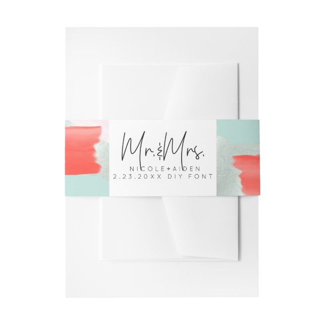 Bandeau De Faire-part PixDezines Aquarelle Corail Orange (Devant example)