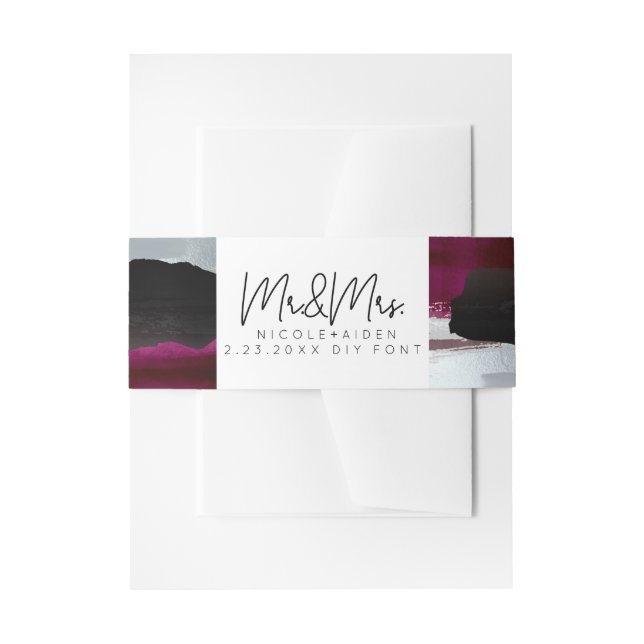 Bandeau De Faire-part PixDezines Aquarelle Masala Rouge Blush Grey (Devant example)